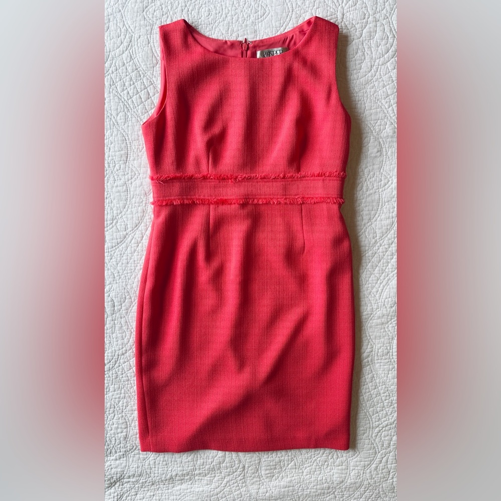 Kasper Coral pink Dress Suit Women's Size 8 Petite Career Professional Boss Work